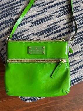 kate spade Bright Green Patent Leather Crossbody Bag